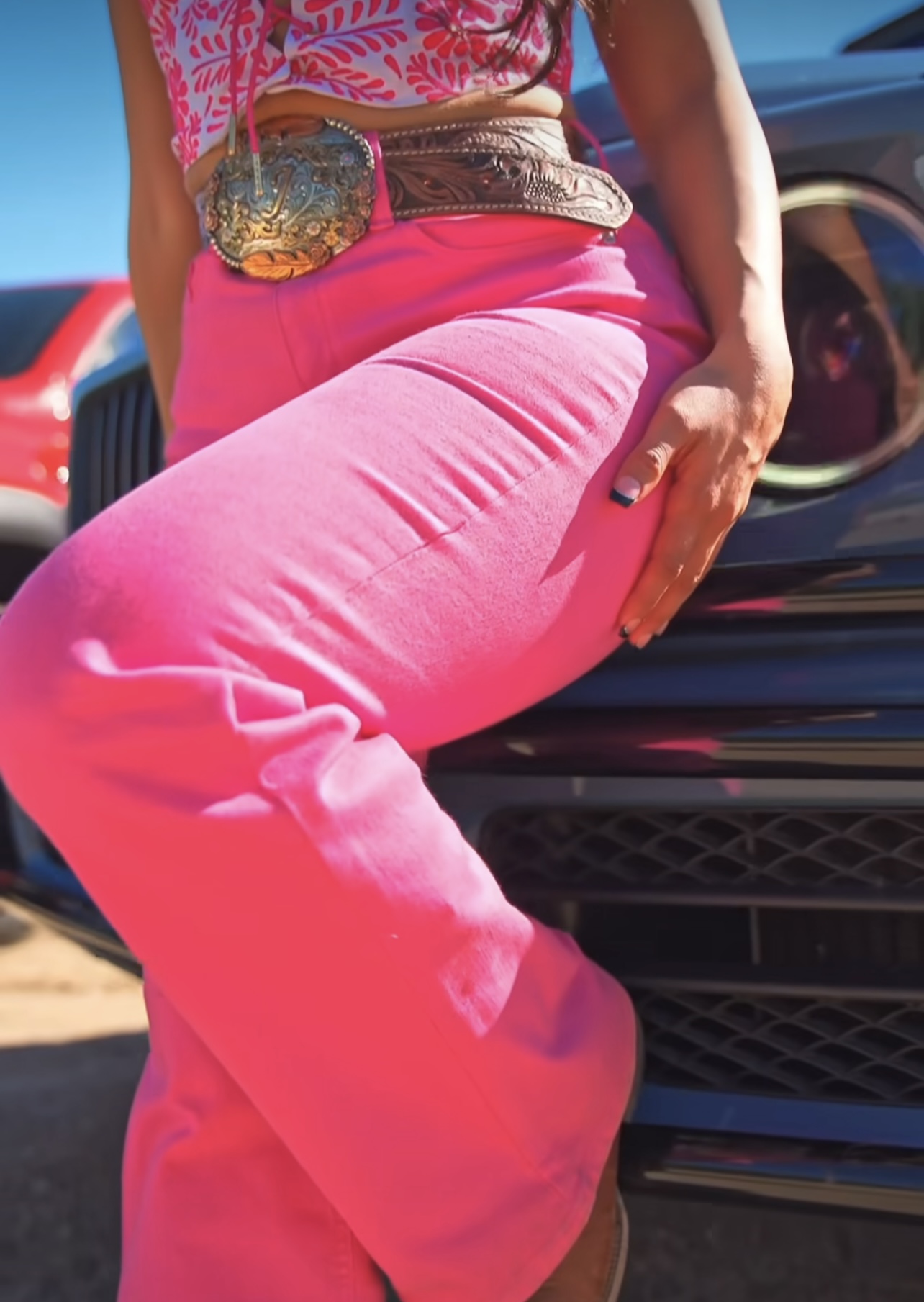 Joni Flare Jeans (Pink)