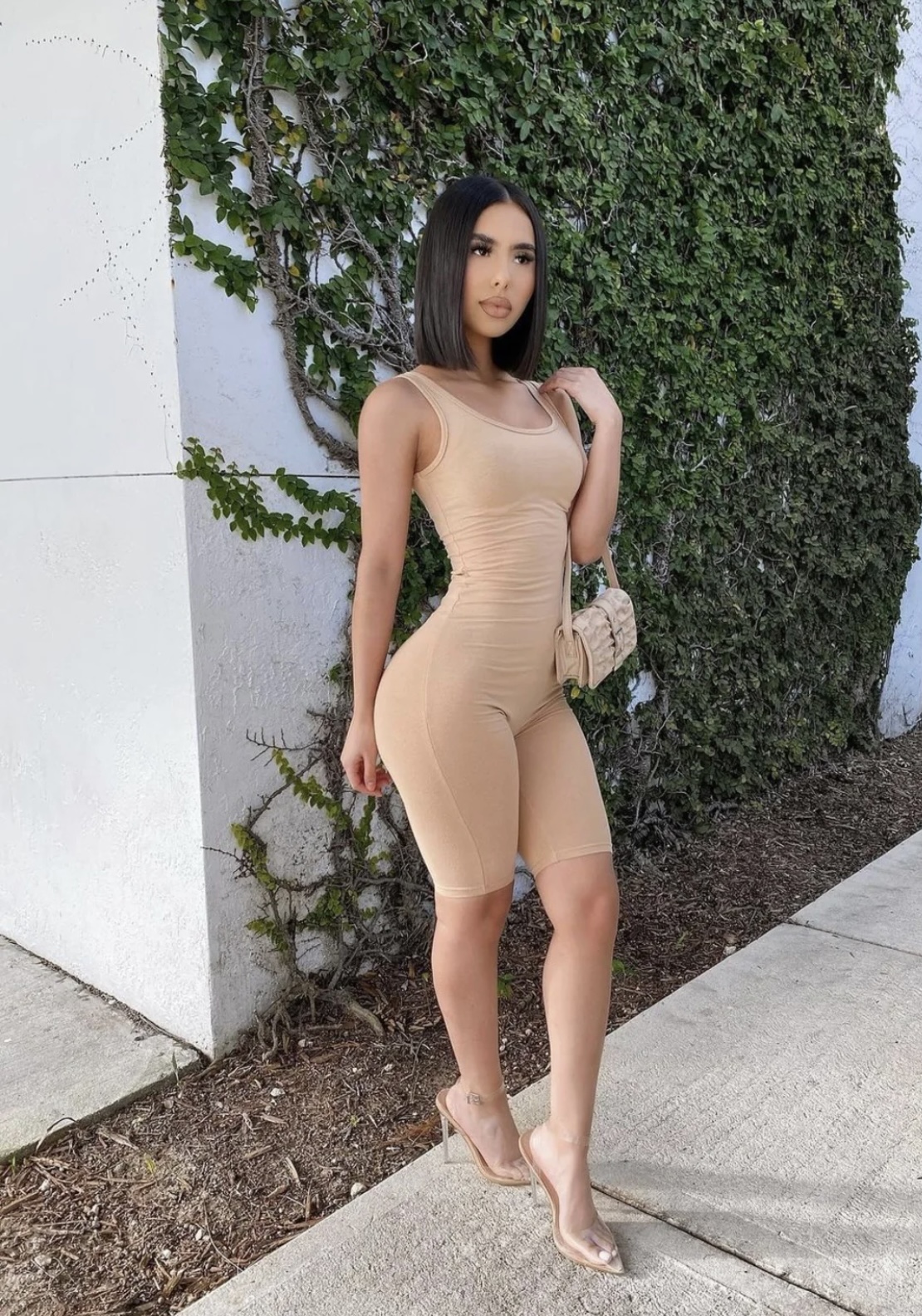 Snatch Ribbed Romper – Cream