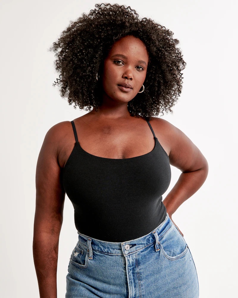 Seamless Fabric Scoopneck Cami (Black)