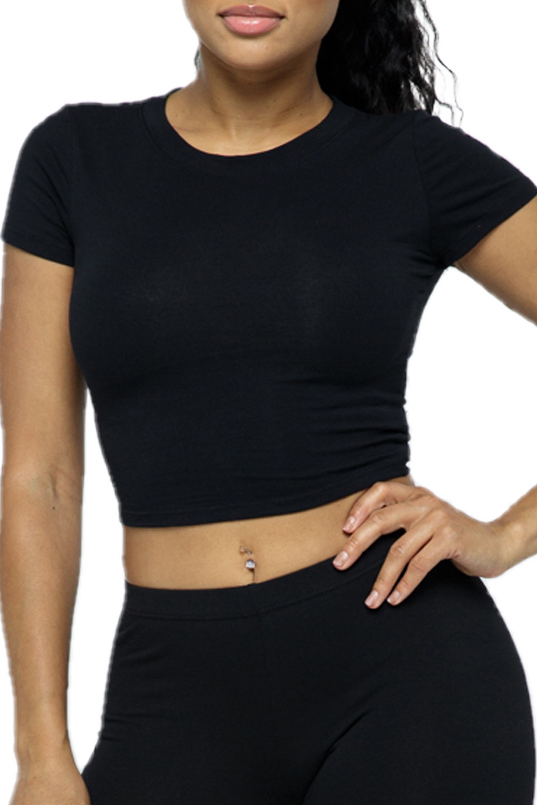 Fitted Crop T-Shirt (Black)