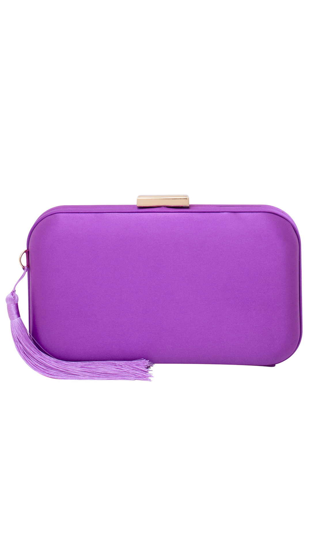 Satin Tassel Clutch (Purple)