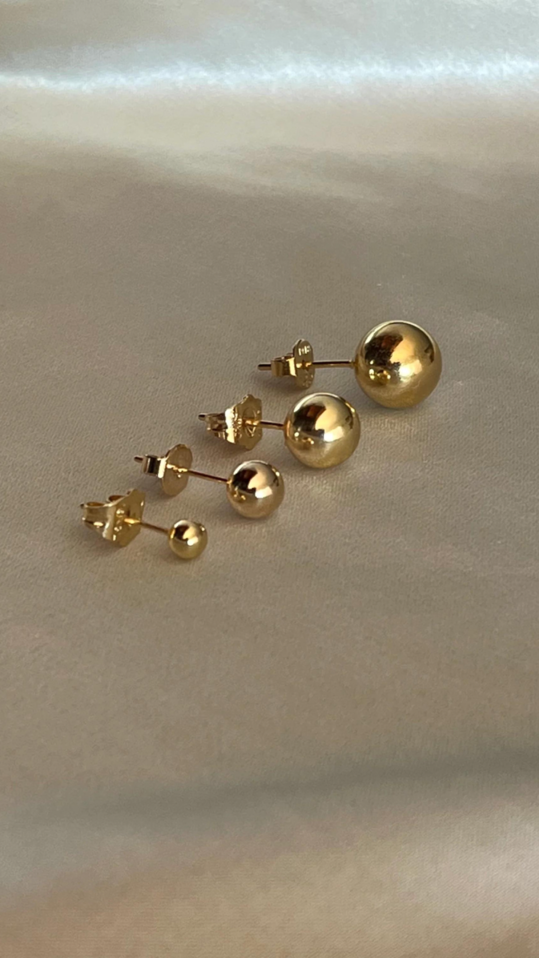 18K Gold Vermeil Stud Earrings Set